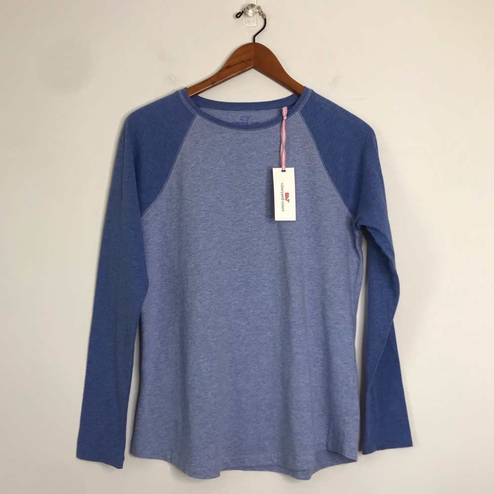 NWT Vineyard Vines Women’s Raglan Vintage What Long Sleeve Shirt Size Small